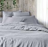 Постельное белье вареный хлопок - Серый меланж - фото