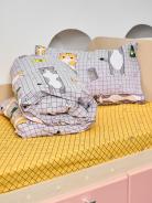 Постельное белье детское поплин с простыней на резинке - Кот-батон - фото 13