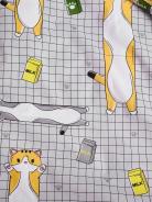 Постельное белье детское поплин с простыней на резинке - Кот-батон - фото 6