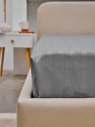 Простыня Микрофибра Страйп - Светлый серый - фото 2