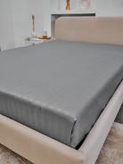 Простыня Микрофибра Страйп - Светлый серый - фото 5