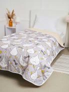 Покрывало детское из поплина - Гусь-обнимусь (серый) - фото 2