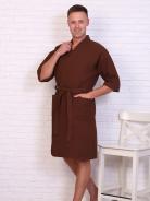 Халат Кимоно ВК-242 мужской коричневый - фото