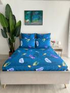 Простыня бязь на резинке - Перья, цвет зеленый - фото 7