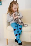 Колготки Божья коровка плюш бирюза - фото