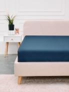 Простыня из полисатина гладкокрашенного - Деним - фото