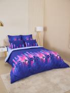 Постельное белье зима-лето из поплина с простыней на резинке - Сити Найт - фото 2