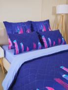 Постельное белье зима-лето из поплина с простыней на резинке - Сити Найт - фото 3