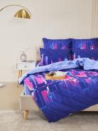 Постельное белье зима-лето из поплина с простыней на резинке - Сити Найт - фото 4