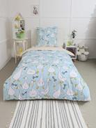 КПБ Поплин 1,5 сп с 1 нав. 70*70 с детским рисунком - Гусь-обнимусь (мята) - фото 3