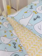 КПБ Поплин 1,5 сп с 1 нав. 70*70 с детским рисунком - Гусь-обнимусь (мята) - фото 8
