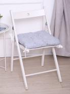 Подушка на стул Люкс - Горох на сером - фото