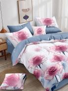 Постельное белье поплин люкс - Нежная роза - фото