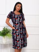 Халат женский домашний на молнии красно-белые полосы - фото