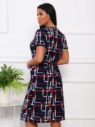 Халат женский домашний на молнии красно-белые полосы - фото 2