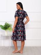 Халат женский домашний на молнии красно-белые полосы - фото 5