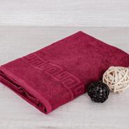 Полотенце махровое гладкокрашенное - Бордовый - фото