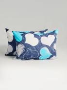 Комплект наволочек поплин - Романтика, цвет бирюзовый - фото