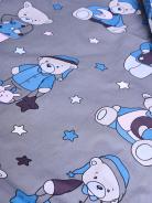 Постельное белье детское поплин с простыней на резинке - Мишки, цвет синий - фото 11