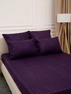 Простыня Микрофибра Страйп на резинке - Фиолетовый - фото