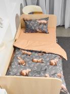 Постельное белье детское поплин с простыней на резинке - Капибары - фото 2