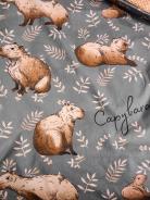 Постельное белье детское поплин с простыней на резинке - Капибары - фото 6