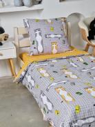 Постельное белье детское поплин без молнии с 1 наволочкой - Кот-батон - фото