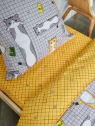 Постельное белье детское поплин без молнии с 1 наволочкой - Кот-батон - фото 2