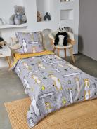 Постельное белье детское поплин без молнии с 1 наволочкой - Кот-батон - фото 4