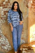 Костюм 9087 джинс - фото