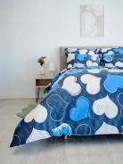 Пододеяльник поплин - Романтика, цвет синий - фото