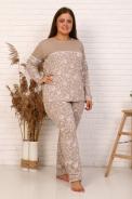 Костюм 19512 бежевый - фото