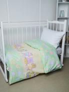 Пододеяльник бязь без молнии - Веселый паровозик - фото