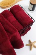 Полотенце махровое - Бордовый - фото