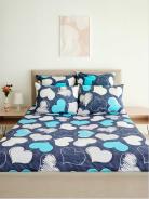 Простыня поплин - Романтика, цвет бирюзовый - фото