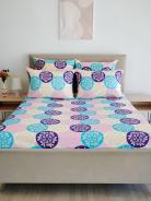 Простыня поплин - Медальоны, цвет сине-фиолетовый - фото