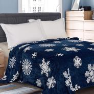 Плед Велсофт набивной - Снежинка - фото