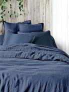 Постельное белье вареный хлопок - Благородный синий - фото