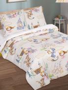 КПБ поплин 1,5 сп. с 1 нав. 70*70 с детским рисунком (молния) - Воздушный замок - фото