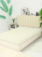 Простыня трикотажная на резинке - Молоко - фото