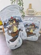 Набор рукавица и прихватка - Сноубордист - фото