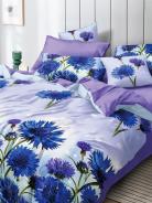 Постельное белье поплин эксклюзив на молнии - Васильковое поле - фото