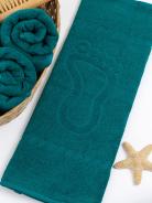 Полотенце махровое - Ножки, цвет темный зеленый - фото