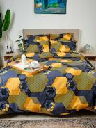 КПБ бязь Премиум - Золотые шестигранники - фото