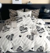 Постельное белье сатин элит на молнии - Зебра - фото