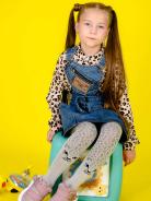 Колготки Леопард детские серый - фото