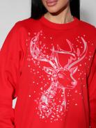 Туника теплая Олень 0102 красный - фото 3