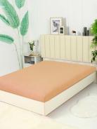 Простыня на резинке Махра - Персик - фото