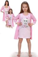 Пеньюар Аистенок детский розовый - фото