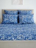 Простыня поплин - Валенсия, цвет сине-сиреневый - фото